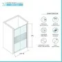 Scheda tecnica Porta doccia nicchia 110cm in vetro temperato serigrafato scorrevole con profilo cromo Tay