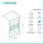 Scheda tecnica Porta doccia nicchia 150cm in vetro temperato serigrafato scorrevole con profilo cromo Tay