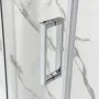 Porta doccia nicchia 150cm in vetro temperato serigrafato scorrevole con profilo cromo Tay