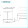 Mobile lavatoio 60x60 cm 2 ante rovere bianco con vasca in resina scheda tecnica1