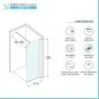 Scheda tecnica Parete doccia walkin 77 3 cm  cristallo trasparente 6mm profilo bianco klug