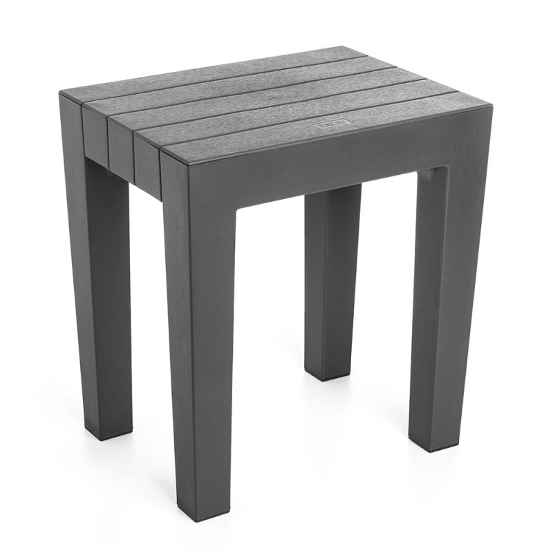 Sgabello da Bagno 39x29 Grigio dal Design Moderno effetto Legno Sgabello da Bagno 39x29 Grigio dal Design Moderno