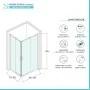 Scheda tecnica Box doccia angolare 80x120 in vetro temperato trasparente doppio scorrevole con profili bianchi Tay