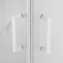 Box doccia angolare 80x120 in vetro temperato trasparente doppio scorrevole con profili bianchi Tay