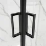 Box doccia angolare 80x80 in vetro temperato trasparente doppio scorrevole con profili neri Tay