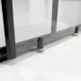 Box doccia angolare 80x80 in vetro temperato trasparente doppio scorrevole con profili neri Tay