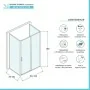 Scheda tecnica Box doccia 3 lati 80x120x80 in vetro temperato trasparente scorrevole con profili bianchi Tay