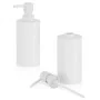 Set accessori bagno da appoggio 5 pezzi in plastica bianco Glim