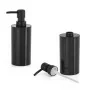 Set accessori bagno da appoggio 5 pezzi in plastica nero Glim