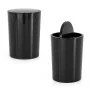 Set accessori bagno da appoggio 5 pezzi in plastica nero Glim