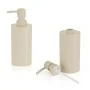 Set accessori bagno da appoggio 5 pezzi in plastica beige Glim