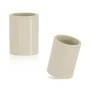 Set accessori bagno da appoggio 5 pezzi in plastica beige Glim