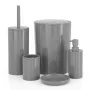 Set accessori bagno da appoggio 5 pezzi in plastica grigio Glim