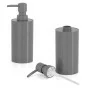 Set accessori bagno da appoggio 5 pezzi in plastica grigio Glim