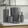 Set accessori bagno da appoggio 5 pezzi in plastica grigio Glim