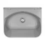Lavatoio in resina 46x36 grigio con miscelatore a canna alta inox e scarico incluso