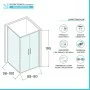 Box doccia angolare 90x100 con apertura saloon in vetro temperato trasparente con profili nero opaco Neos scheda tecnica