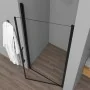 Porta doccia nicchia 70cm in vetro temperato trasparente battente con profilo nero opaco Neos