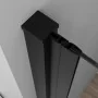 Porta doccia nicchia 70cm in vetro temperato trasparente battente con profilo nero opaco Neos