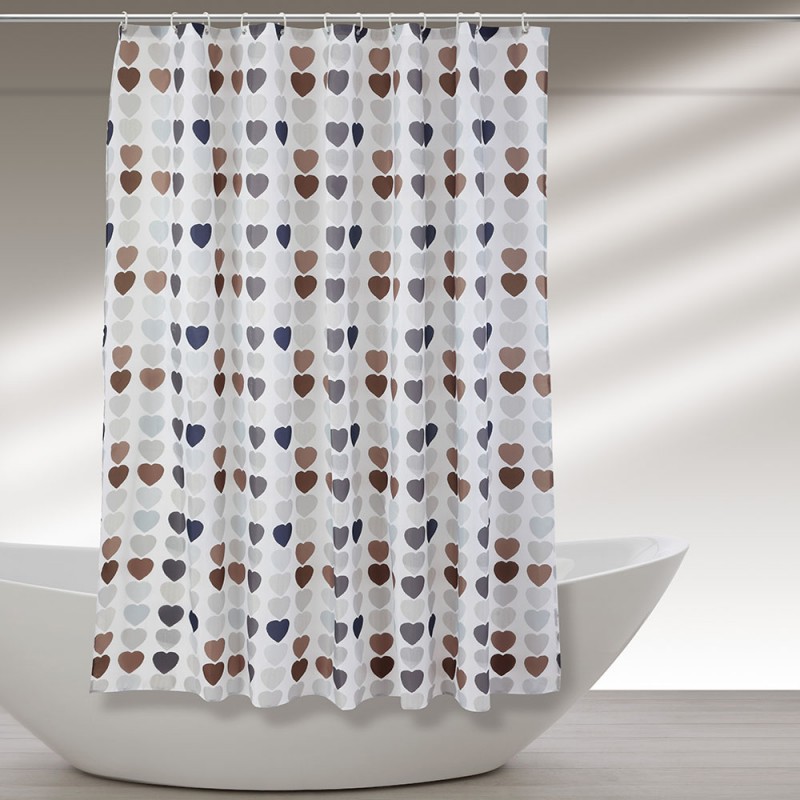 Tenda Doccia Lavabile In Poliestere 120 X 200h Cm con Pois Blu Tenda Doccia Lavabile In Poliestere 120 X 200h cm con Cuori