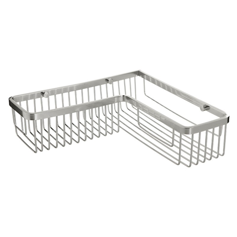 Griglia Doccia Portaoggetti Angolare Cromo 30x30x8 con Kit fissaggio Griglia per Doccia Portaoggetti Angolare Cromo 30x30x8 con Kit fissaggio a muro