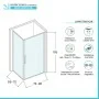Scheda tecnica Box doccia angolare 70x80 in vetro temperato trasparente battente con profili nero opaco Neos