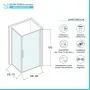 Scheda tecnica Box doccia angolare 70x90 in vetro temperato trasparente battente con profili nero opaco Neos