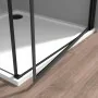 Box doccia angolare 70x90 in vetro temperato trasparente battente con profili nero opaco Neos