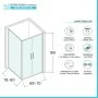 Box doccia angolare 70x80 con apertura saloon in vetro temperato trasparente con profili nero opaco Neos