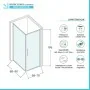 Scheda tecnica Box doccia angolare 70x90 in vetro temperato trasparente battente con profili nero opaco Neos