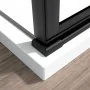 Box doccia angolare 70x90 in vetro temperato trasparente battente con profili nero opaco Neos