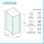 Scheda tecnica Box doccia angolare 80x90 in vetro temperato trasparente battente con profili nero opaco Neos