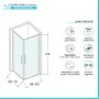 Scheda tecnica Box doccia angolare 70x90 in vetro temperato  doppio battente con profili nero Neos