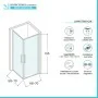 Scheda tecnica Box doccia angolare 70x70 in vetro temperato  doppio battente con profili nero Neos