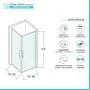 Scheda tecnica  Box doccia angolare 80x80 in vetro temperato  doppio battente con profili nero Neos