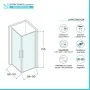 Scheda tecnica Box doccia angolare 90x90 in vetro temperato  doppio battente con profili nero Neos