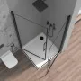 Box doccia angolare 90x90 in vetro temperato  doppio battente con profili nero Neos