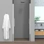 Porta doccia nicchia 80cm in vetro temperato trasparente battente con profilo cromo Neos