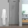 Porta doccia nicchia 90cm in vetro temperato trasparente battente con profilo cromo Neos