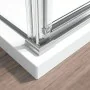 Box doccia angolare 70x70 in vetro temperato trasparente battente con profili cromo Neos