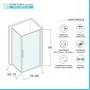 Scheda tecnica Box doccia angolare 70x80 in vetro temperato trasparente battente con profili cromo Neos