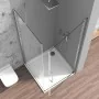 Box doccia angolare 70x80 in vetro temperato trasparente battente con profili cromo Neos