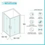 Box doccia angolare doppio soffietto 100x90 in vetro temperato trasparente con profili nero opaco Neos scheda tecnica