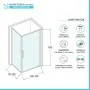 Scheda tecnica Box doccia angolare 70x90 in vetro temperato trasparente battente con profili cromo Neos