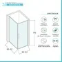 Scheda tecnica Box doccia angolare 90x90 in vetro temperato trasparente battente con profili cromo Neos