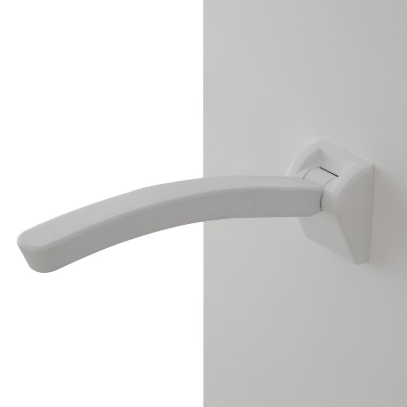 Maniglione ribaltabile per disabili e anziani in acciaio bianco con portata 150 kg Maniglione ribaltabile per disabili e anziani in acciaio bianco con portata 150 kg