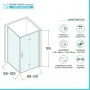 Box doccia angolare a soffietto 90x100 in vetro temperato trasparente con profili nero opaco Neos scheda tecnica