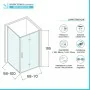 Box doccia angolare a soffietto 70x100 in vetro temperato trasparente con profili nero opaco Neos scheda tecnica