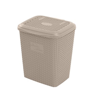 Pattumiera da Bagno Moderna Tortora 8 Lt in Plastica con Decoro