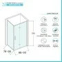 Box doccia angolare a soffietto 90x80 in vetro temperato trasparente con profili nero opaco Neos scheda tecnica